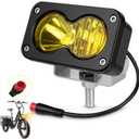 Ebike Light, Yellow 6000-6500K Spot Floodlight 20W Ebike Headlight - 2Pin Compatible for Rad Power Bikes RadRunner RadMini RadRover RadExpand Vamoose Mammoth