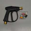 Sooprinse High Pressure Washer Gun,3000 PSI Max with 5 color quick connect Nozzles M22-14 hose connector 3.0 TIP (Black)