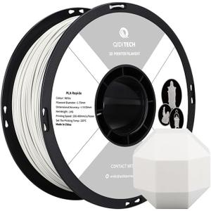 R QIDI TECHNOLOGY PLA Filament 1.75mm, 3D Printer Filament PLA Rapido, Suitable for High Speed Printing, 3D Printing Filament Fit Most FDM 3D Printers, 1 KG Spool (2.2lbs), White