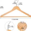 TOPIA HANGER Wooden Hangers 30 Pack, Space Saving Coat Hanger with 360 Swivel Cascading Ring Hook, Non Slip Pants Bar and Shoulder Notches for Camisole, Jacket, Suit, Clothes Hangers -CT62N30