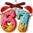 67 Ornament - 6 7 Christmas Ornament 2025 - Teens, Girls, Boys, Kids Christmas Ornaments, Stockings - Teen Girl Trendy Stuff - Funny Christmas Ornaments - Acrylic White Elephant, Exchange Idea Gifts