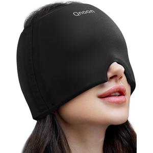 Migraine Relief Cap, Headache Relief Cap Mask Products, Cooling Odorless Gel Ice Head Wrap for Tension, Stress, Hangover & Puffy Eyes (Black)