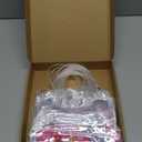 Valentine's Day Clear Gift Bags - 20Pcs Valentine's Day Clear PVC Goodie Gift Bags with Handle Conversation Heart Handbag with Ribbon for Valentines Galentines Day Wedding Birthday Anniversary