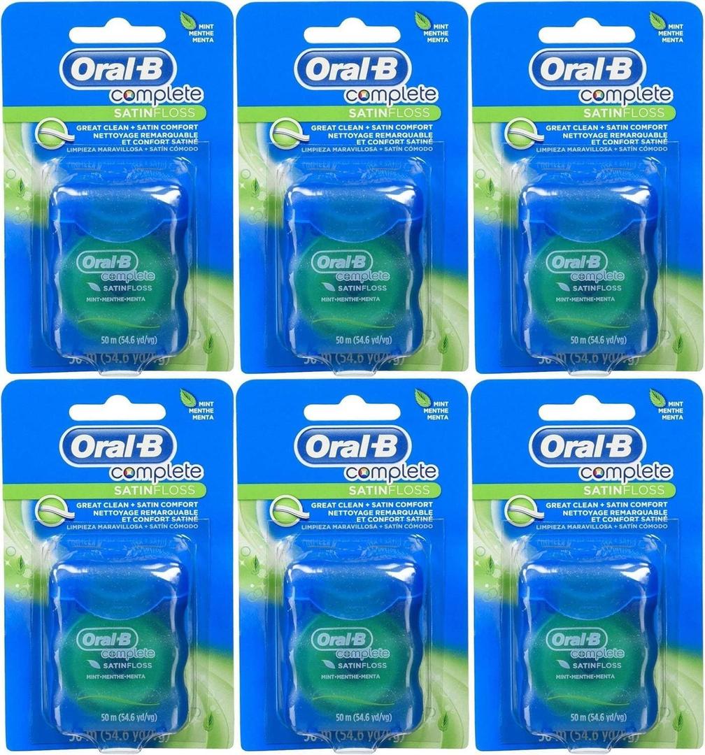 Oral-B 54 Yards Floss Satin Mint (6 Pieces), Best By: 2029-09-10