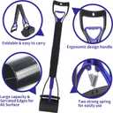 32'' Pooper Scooper for Large Small Dogs Heavy Duty, Long Handle Poop Scoop for Yard, Grass, Gravel, Dog Poop Grabber with High Strength Material and Durable Spring(Blue)