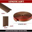 20ft Carpet Floor Transition Strips, Self-Adhesive Carpet to Tile Transition Edge Triings for Doors/Wood Floors, Coverage Height up to 5mm(Dark Brown)