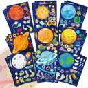 27 Sheets Space Stickers Make Your Own Planet Stickers Games, Easy to Peel and Stick, Make a face Outer Space Sticker for Kids,9 Planets Solar System Birthday Party Favor Sticker for Kids