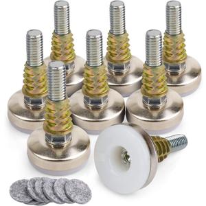 Heavy Duty Furniture Levelers Adjustable Furniture Legs Levelers, Leveling Feet for Tables Chairs Cabinets Sofa Raiser, Support 1320LBs, T- Nut Kit 3/8-16 Thread, Large Base,w/ 4 Felt Pads (8 Pack)