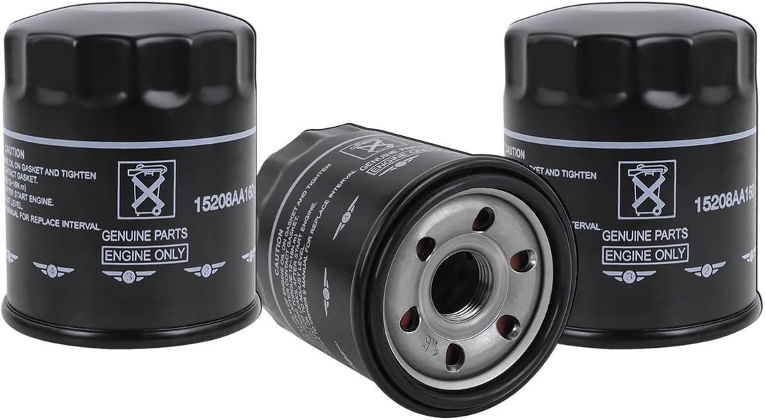 3 x 15208AA21A Oil Filters fits for Subaru 2013-2025 Outback & Legacy, 2012-2025 Impreza, 2011-2025 Forester, 2016-2025 Crosstrek, 2013-2025 XV Crosstrek, 2019-2025 Ascent Replaces 15208AA160 (3 Pack)