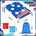 Gemscream 4th of July Bean Bag Toss Games with 6 Bean Bags 250 Anniversary Portable PVC Framed Corn Hole Game Set for Independence Day Patriotic Party Outdoor Game Party