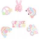 2 x Ercadio 36 Pack Hippie Party Cupcake Toppers Glitter Peace Sign Cupcake Picks Peace and Love Dove Rainbow Cupcake Toppers for 60s Hippie Retro Theme Party Cake Decoration Supplies