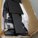 PRAISUN 66" L Shaped Gaming Desk with LED Lights & Power Outlets, Computer Desk with Fabric Drawers and Print Stand, Corner Office Desk, Monitor Stand, Mesh CPU Stand, Carbon Fiber Black