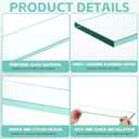 4 PCS Glass Medicine Cabinet Shelves Replacement, Thcik Glass 13 Inch Bathroom Cabinet Shelf Replacement, Medicine Shelves Suitable for Living Room Bathroom Kitchen Wall Mounted and Hanging Cabinets, 13 x 2.95 x 0.314 inches