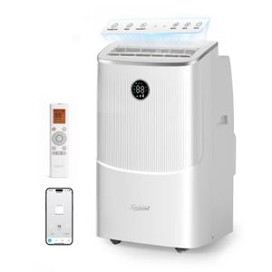 16000 BTU Portable Air Conditioners, Cools Up To 780 Sq. Ft., 5-In-1 Smart AC Unit With WiFi App, Remote, Fast Cooling, Dehumidifier, Fan, Sleep Mode, 24H Timer And Window Kit,Upgraded Clean White