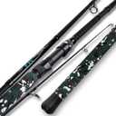 Fiblink 4-Piece Surf Spinning Fishing Rod, Portable Travel-Friendly Pole, Carbon Fiber Fishing Rod (9’/ 10’/ 12’) (9‘ MH)