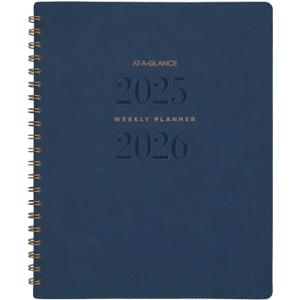 AT-A-GLANCE Planner 2025-2026 Academic, Weekly & Monthly, 8-1/2" x 11", Large, Monthly Tabs, Flexible Cover, Signature Collection, Navy (YP905A20)