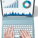 for iPad Air 11 inch (M3/M2)/ Air 5th 4th Generation Case with Keyboard and Pencil Holder, Candy Magnetically Detachable Round Keys Keyboard for iPad Air7/Air6/Air 5/ Air 4 (Black)