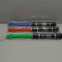 Pack of 3, 3 colors Light Up Swords Saber with FX Sound(Motion Sensitive) and Realistic Handle for Kid, Expandable Light Toy for Halloween Dress Up Parties, Xmas Present, Galaxy War Fighters and Warriors