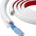 118" Side Buckle Cable Hider for 1 Cords,Extension Cord Covers for Wires On Wall,Adhesive Cord Hider for Wall Mount Tv, Wire Channel for Cable Concealer,Cable Raceway Home & Office,White