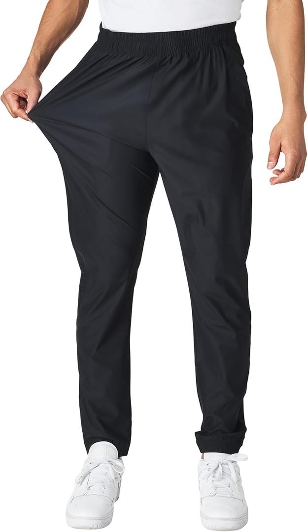 Ultra Performance Men's Athletic Jogger Pants  Stretch Nylon Gym Pants, Active Workout Joggers with Pockets for Men (Medium, Black)