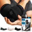 POWERLIX Elbow Brace Compression Support - Elbow Sleeve for Tendonitis, Tennis Elbow Brace and Golfers Elbow Treatment, Arthritis, Workouts, Weightlifting – Reduce Elbow Pain (Black, L)