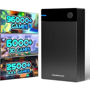 Kinhank 12TB Retro Gaming Hard Drive, Retro Game Hard Drive with 96000+ Classic Games,Retro Game Consoles Portable Game Hard Drive Disk Compatible with Win-7/8/10/11