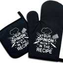 Your Opinion was Not in The Recipe, Funny Oven Mitts and Pot Holders, Silicone Non-Slip Oven Mitts, Chef Gift, Housewarming Gift Ideas, Cooking Baking BBQ Gifts