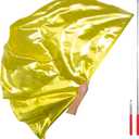 Worship Flag with Scalable Rod, 50" Soft Semicircle Polyester Flag for Dance Practice Performance, Praise Dance Flags, Church Flags, Flex Banner, Banderas de Danza (Gold)