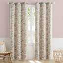 jinchan 100% Blackout Curtains Pink 84 Inch Long Floral Curtains for Nursery Girls Room, Farmhouse Drapes for Living Room Bedroom Darkening Window Treatment Grommet Top Set of 2 Panels (38"W x 84"L (Pack of 2), Floral Pink)