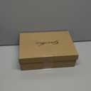 GENSHUO Women's Low Block Heel Sandals Strappy Open Toe Dress Heels Comfortable Sexy Cute Ankle Strap Wedding Party Prom Summer Heeled Shoes (9, Faux Leather Gold)