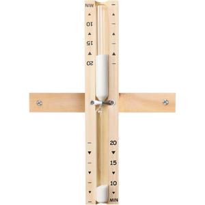 Rotating Wooden Sauna Hourglass with White Sand, 20 Minute Heat Resistant Sand Clock Timer, Reloj De Arena for Sauna SPA Room (White)