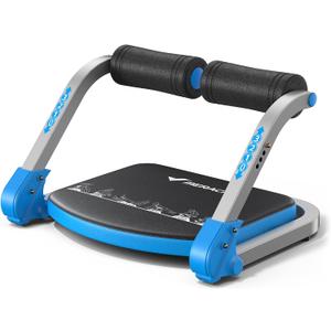 MERACH Ab Machine for Home Gym, Adjustable Ab Trainer with 3 Resistance Levels, Sit Up Exercise Equipment for Core Workout, Automatic Rebound Ab Crunch Machine, Ab Workout Equipment for Home Fitness (Blue)