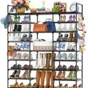 Kottwca 9-Tier Metal Shoe Rack Organizer for 50-55 Pairs - Space Saving Shoe Storage Shelf for Entryway, Closet, Bedroom, Hallway, 3 Row 9 Tier