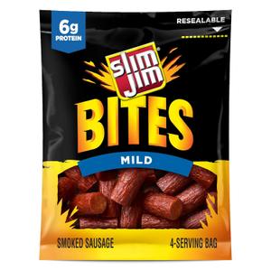Slim Jim Bites, Mild Bite-Sized Smoked Sausage Snacks, 3.75 oz