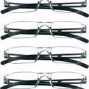 LifeArt 2/4 Pairs Reading Glasses, Blue Light Blocking Glasses, Computer Glasses for Men and Women, Rectangle Eyewear Frame