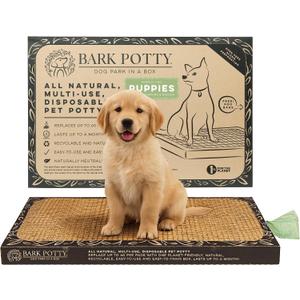 Puppy Bark Potty Natural Dog Potty for Small Dogs & Teething Puppies - Odor Neutralizing Reusable Indoor Solution for Apartments - Eco-Friendly Pee Pad Alternative - Large 30x20
