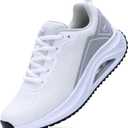 RomenSi Womens Arch Support Walking Shoes Orthotic Fashion Sneakers Tennis Shoes for Plantar Fasciitis Pain Relief WhiteGrey US 6.5