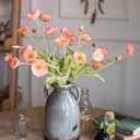 DUYONE Artificial Flowers 6 Stems Poppy Silk Bouquet,for Wedding, Home, Party Decoration,Table Centerpiece Arrangement(Orange Pink 6pcs)