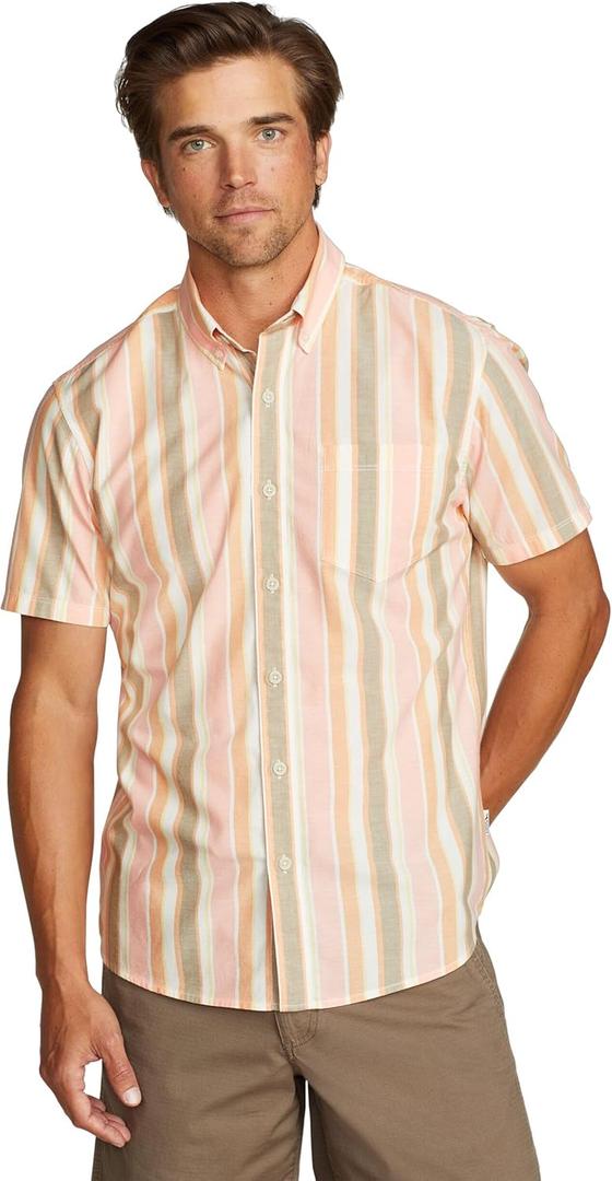 Eddie Bauer Mens Eddie Bauer Printed Baja Shirt (Small, Dstypnk)