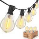 DAMAING Outdoor string lights 75FT Waterproof patio string lights with 38 Shatterproof Dimmable A39 LED Bulbs, 2FT bulbs apart Connectable Outdoor Lighting for Backyard Garden Bistro and Balcony 2200K (Black)