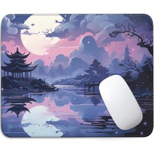 2 x Mouse Pad-Purple Beautiful Clouds Square Mousepad Washable Cloth with Non-Slip Rubber Base,Stitched Edge,Mouse Pads for Desk Computers Laptop Mouse- Home Office Decor Desk Accessories-10x8 inch