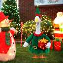 Christmas Porch Goose Outfits,2 Pcs/Set Toy Soldier Style Goose Clothes with Pointed Hat and Gift Box Fits 23" Lawn Goose Statue,Green Christmas Outdoor Goose Costume,Yard Patio Garden Xmas Decor