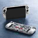 JEMDO Raised Anti-Slip Handle Protective Case Compatible with Nintendo Switch 2 (2025) – Slim Shockproof TPU Cover with Textured Grip, Ergonomic Comfort, White Shell with Rock Hand Street Art