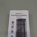 Humidifiers for Bedroom (1.1L), Small Cool Mist Humidifier for Home Plant and Baby Nursery, Quiet Ultrasonic Humidifier with 360 Nozzle, Auto Shut-Off, Filterless, Black