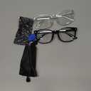 Blue Light Blocking Glasses - Fashion Square Eyeglasses, Anti UV Ray Computer Gaming Glasses Blue Blockers for Women/Men (*Black & Transparent)