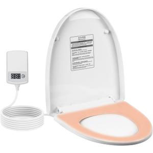 Heated Toilet Seat -Warmer Toilet Seats Elongated 6 Visual Temp Adjustable, 24V Safe Voltage Output, Slow-Close, Energy Saving, Easy Installation with PID Temperature Control