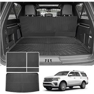 Cartist Trunk Mat & Backrest Mat for Ford Expedition Max/Lincoln Navigator L 2018-2024, All Weather Rear Seat Back Cover Cargo Mat for 18-24 Expedition Max/Navigator L Accessories (Only for Max & L)