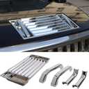 PIUGILH ABS Front Hood Deck Vent Panel Grille Hood Trim Cover Kit for Hummer H2 2003-2009 Accessories, Hood Top Handle Trim Cover Kit (Bright)