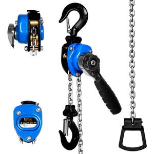 Mini Chain Hoist 1/4 ton 550Lbs Capacity 10ft Lift Small Come Along Alloy Steel G80 Chain 2 Heavy Duty Hooks, Manual lever chain hoist for Garages Warehouse Automotive Machinery