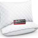 MÜELLERHOME Hotel Collection Pillows for Side Sleepers, Back Stomach Sleepers, European Made, Cooling Gel Pillows Queen Size Set of 2